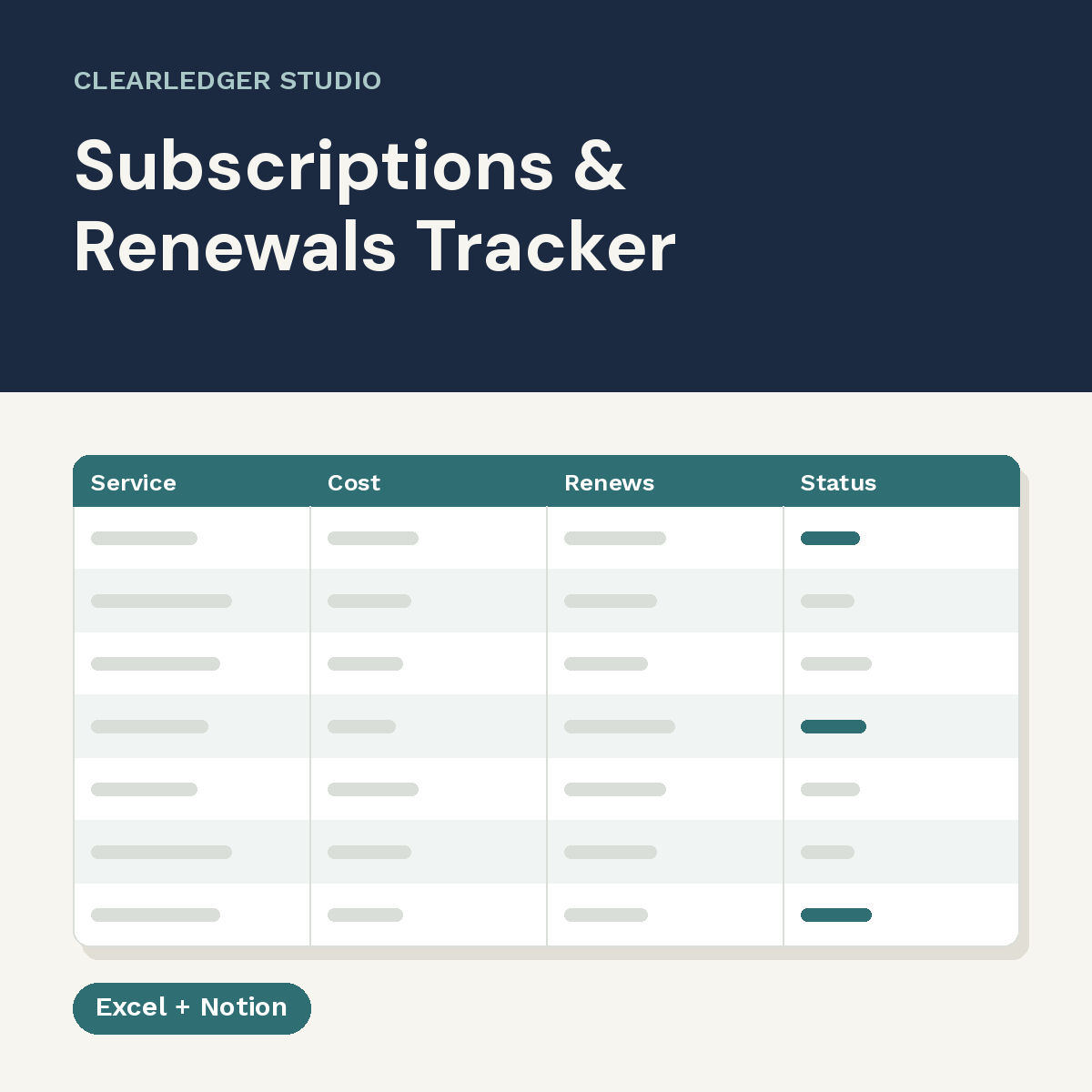 Subscriptions & Renewals Tracker